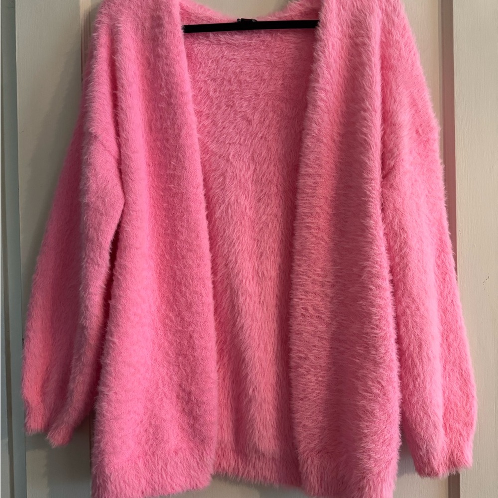 Cozy Pink Fuzzy Sweater